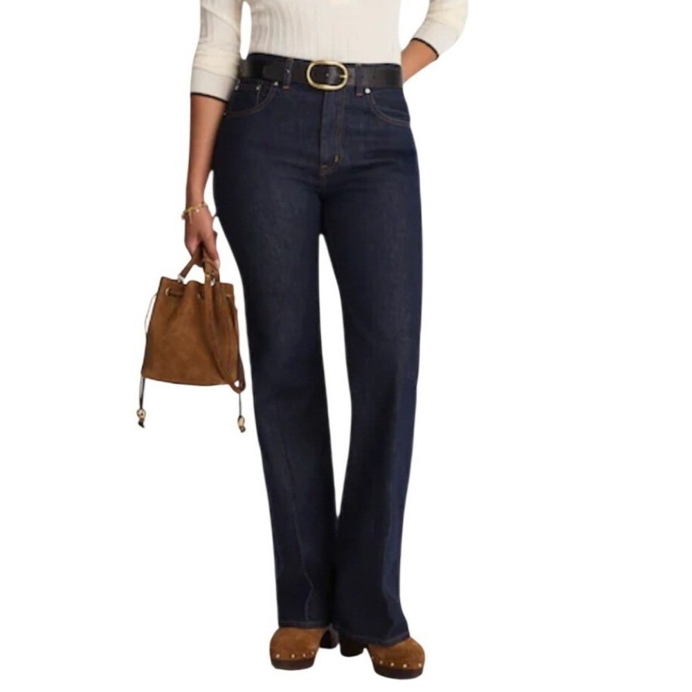 Madewell The Curvy Vintage Flare Jeans Rigid Indigo Dark Wash High Rise Size 27